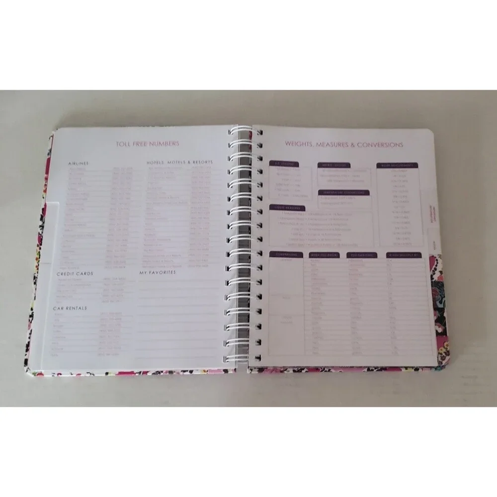 VERA BRADLEY Undated 12 Month Planner Wildflower Paisley Fuchsia Stickers Pink